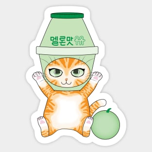 Melon Milk Cat Sticker